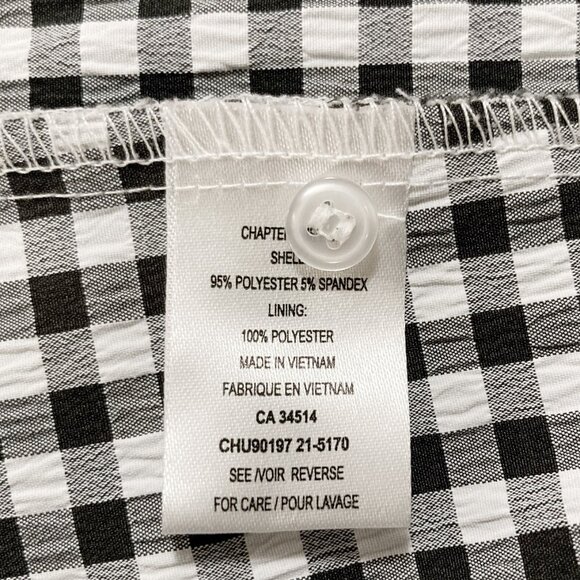 TAMARA H. Black white gingham sleeveless adjustable tie front MEDIUM LARGE shirt - Picture 13 of 14